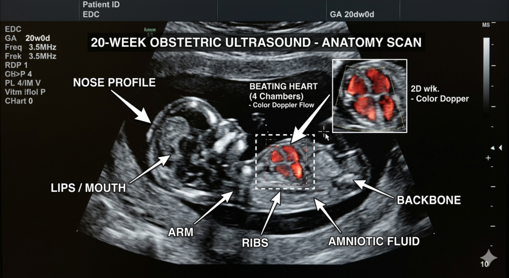 20 week pregnant fetus size comparison to a banana illustration