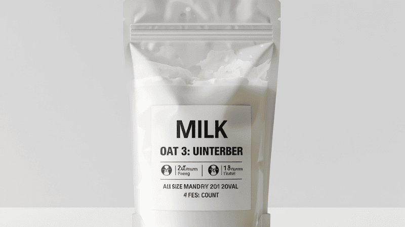 A close-up of the label area of the milk storage bag shows a clear handwritten date, precise milk volume records, and the double-zipper sealing details that ensure a leak-proof seal.